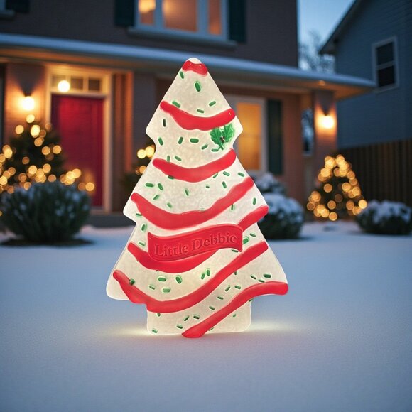 Little Debbie Christmas Tree Cake Blow Mold LED Lighted 22 Inches Tall NEW HTF - Picture 7 of 7